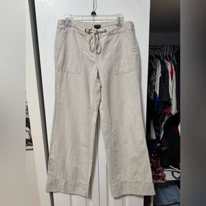 J. Crew Light Tan Linen-Cotton Pants